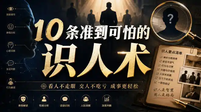 付费文章:10条准到可怕的识人术-来缘阁