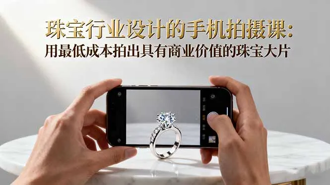珠宝行业设计的手机拍摄课：用最低成本拍出具有商业价值的珠宝大片！-来缘阁