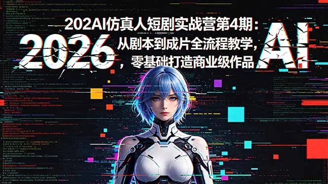2026AI仿真人短剧实战营第4期:从剧本到成片全流程教学,零基础打造商业级作品-来缘阁