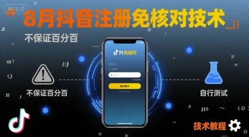 8月抖音注册免核对技术，不保证百分百，自测-来缘阁