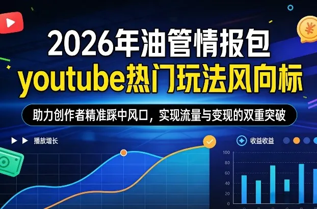 2026年油管情报包，youtube热门玩法风向标，助力创作者精准踩中风口，实现流量与变现的双重突破(更新)-来缘阁