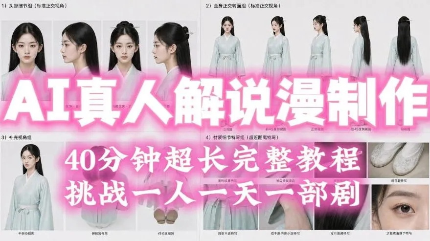 2026年AI真人解说漫剧自动批量化制作教程,40分钟超长完整,自动批量化制作,挑战一人一天一部剧!-来缘阁