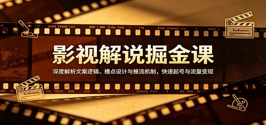 影视解说掘金课：深度解析文案逻辑、槽点设计与推流机制，快速起号与流量变现-来缘阁