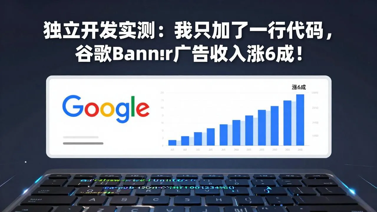 付费文章:独立开发实测:我只加了一行代码,谷歌Banner广告收入涨6成!-来缘阁