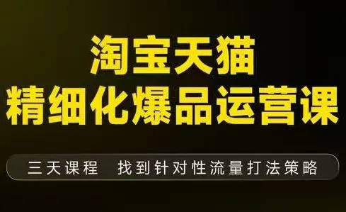 猫课子幽·淘宝天猫精细化爆品运营【音频+字幕+文档】(9月12-14杭州线下课)-来缘阁