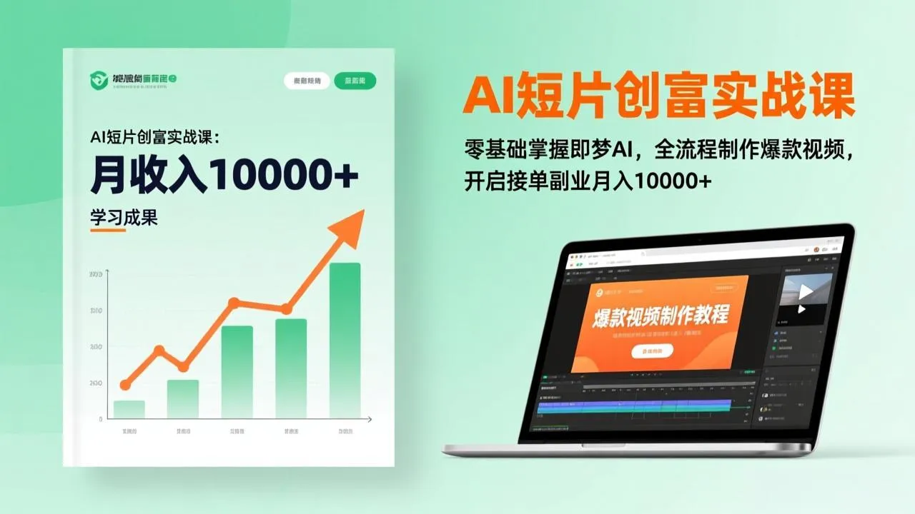 AI短片创富实战课：零基础掌握即梦AI，全流程制作爆款视频，开启接单副业月入10000+(更新-来缘阁