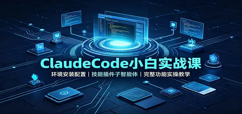 ClaudeCode小白实战课：环境安装配置，技能插件子智能体，完整功能实操教学-来缘阁