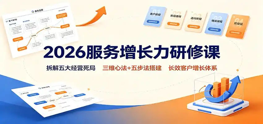 2026服务增长力研修课:拆解五大经营死局,三维心法+五步法搭建长效客户增长体系-来缘阁