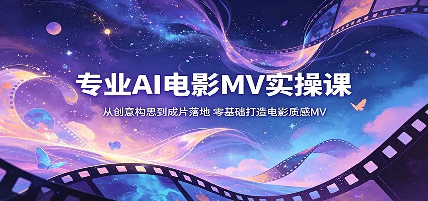 专业AI电影MV实操课：从创意构思到成片落地，零基础打造电影质感MV-来缘阁