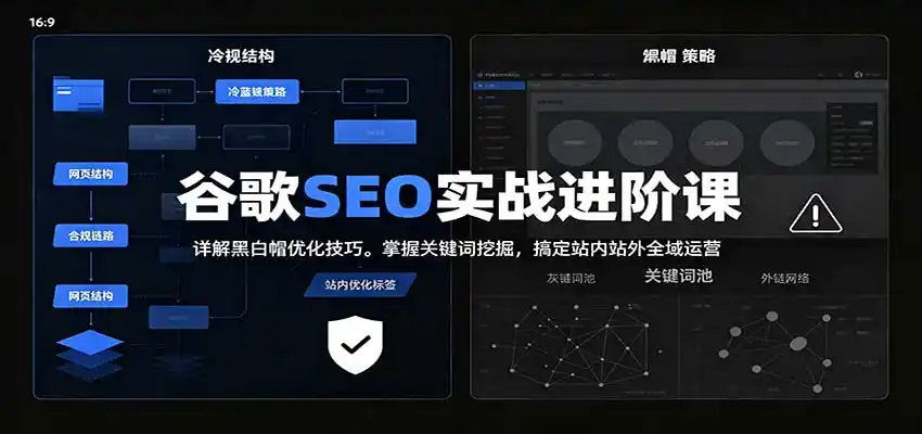 2026谷歌SEO实战进阶课：详解黑白帽优化技巧，掌握关键词挖掘，搞定站内站外全域运营-来缘阁