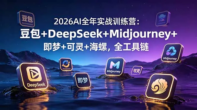 2026AI全年实战训练营：豆包+DeepSeek+Midjourney+即梦+可灵+海螺，全工具链-来缘阁