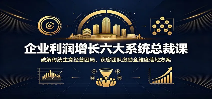 企业利润增长六大系统总裁课：破解传统生意经营困局，获客团队激励全维度落地方案-来缘阁