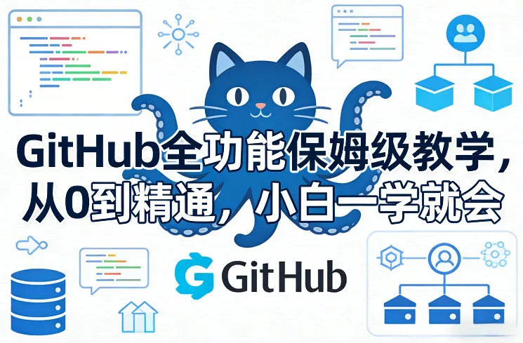 GitHub全功能保姆级教学，从0到精通，小白一学就会-来缘阁