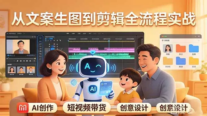 原创 AI 剧情短视频带货：AI+家庭剧情+带货广告，从文案生图到剪辑全流程实战-来缘阁