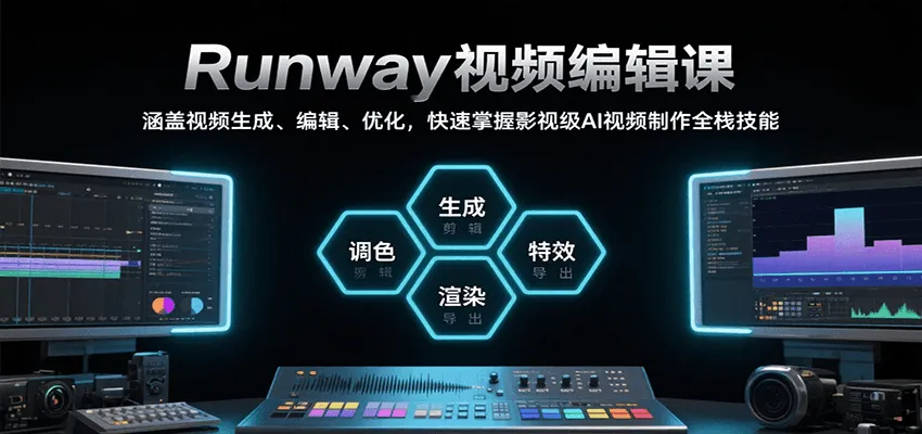 Runway视频编辑课，涵盖视频生成、编辑、优化，快速掌握影视级AI视频制作全栈技能-来缘阁