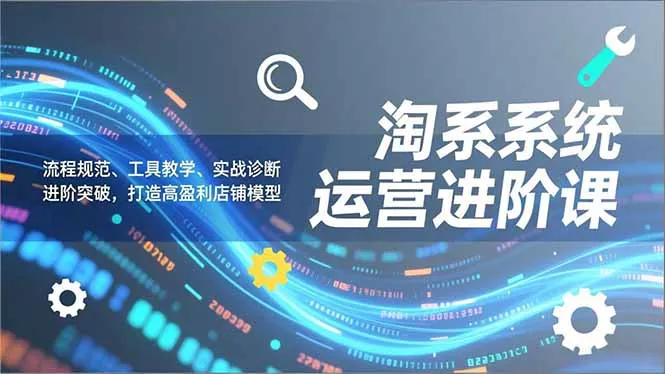 淘系系统运营进阶课2.0，流程规范、工具教学、实战诊断，进阶突破，打造高盈利店铺模型-来缘阁
