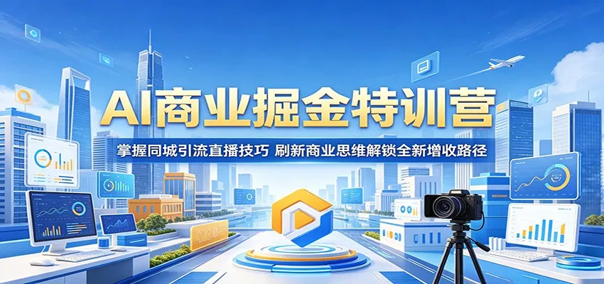 AI商业掘金特训营：掌握同城引流直播技巧，刷新商业思维解锁全新增收路径-来缘阁