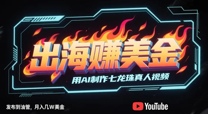 出海挣美金，用AI制作七龙珠真人视频，发布到油管，条条爆火，月入几W美刀-来缘阁