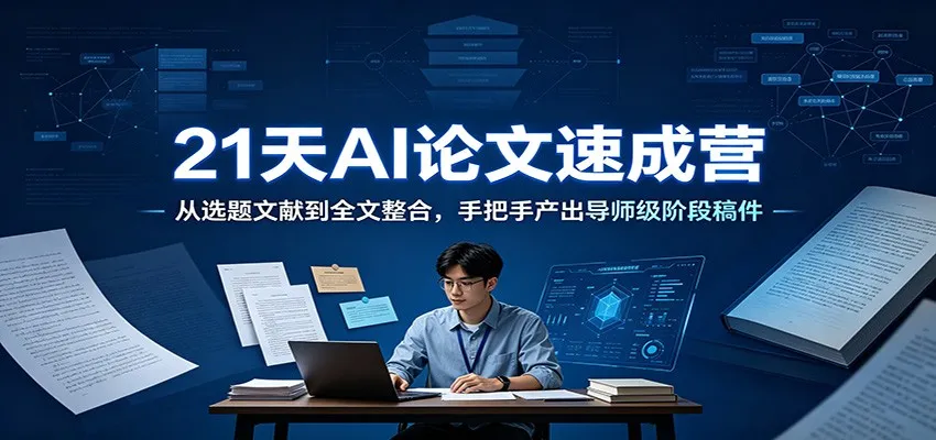 21天AI论文速成营：从选题文献到全文整合，手把手产出导师级阶段稿件-来缘阁