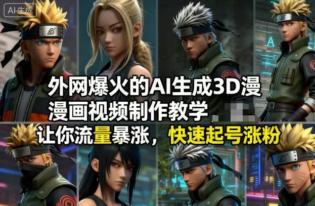 外网爆火的AI生成3D漫画视频制作教学，让你流量暴涨，快速起号涨粉！-来缘阁
