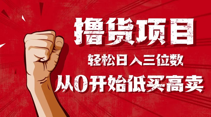 手把手教你撸货，从0开始低买高卖，小白轻松实现日入三位数!!!-来缘阁