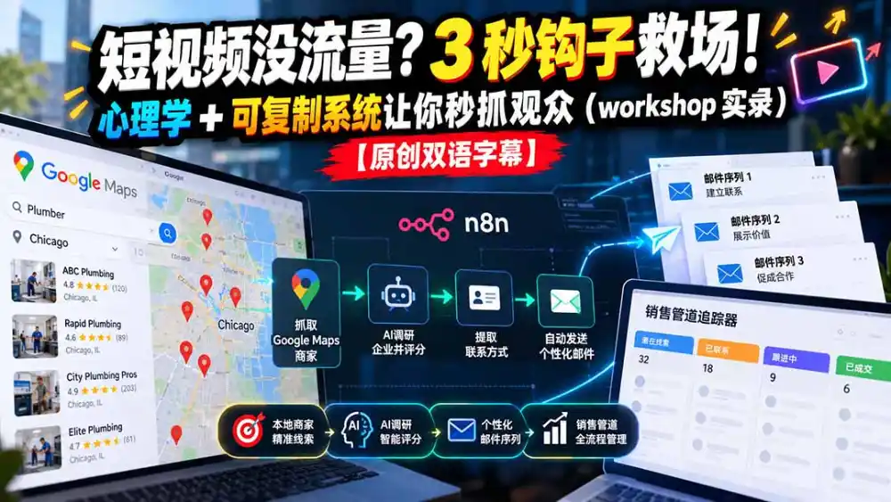短视频没流量?3 秒钩子救场!心理学 + 可复制系统让你秒抓观众(workshop 实录-来缘阁
