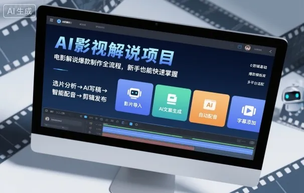 AI影视解说项目，电影解说爆款制作全流程，新手也能快速掌握-来缘阁
