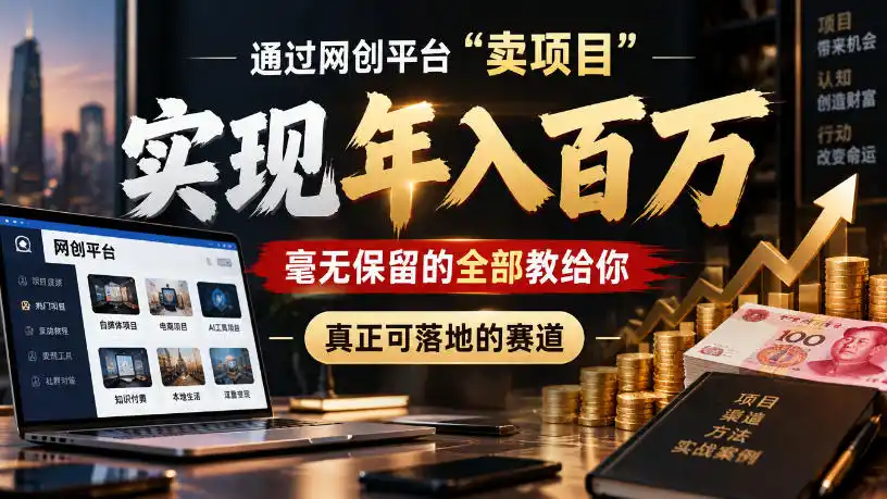 通过网创平台“卖项目”实现年入100w,毫无保留的全部教给你,真正可落地的赛道【揭秘】-来缘阁
