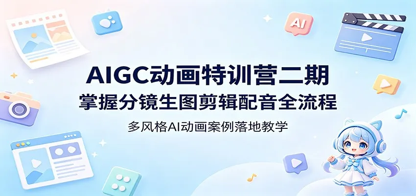 AIGC动画特训营二期：掌握分镜生图剪辑配音全流程，多风格AI动画案例落地教学-来缘阁