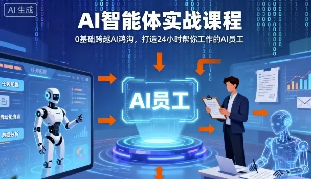 Ai智能体实战课程，0基础跨越Ai鸿沟，打造24小时帮你工作的Ai员工，打破常规，以实战定义Ai-来缘阁