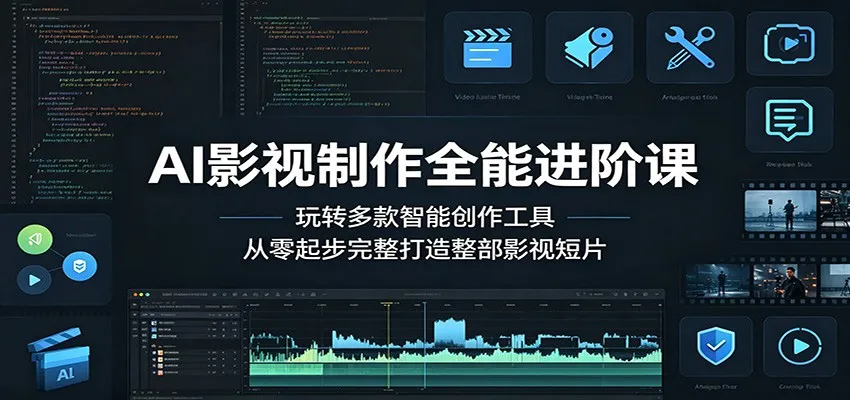 AI影视制作全能进阶课:玩转多款智能创作工具,从零起步完整打造整部影视短片-来缘阁