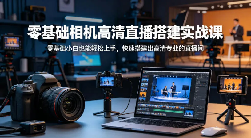 零基础相机高清直播间搭建实战课，小白也能轻松上手，快速搭建出高清专业的直播间-来缘阁