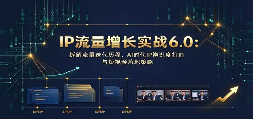 IP流量增长实战6.0:拆解流量迭代历程,AI时代IP辨识度打造与短视频落地策略-来缘阁