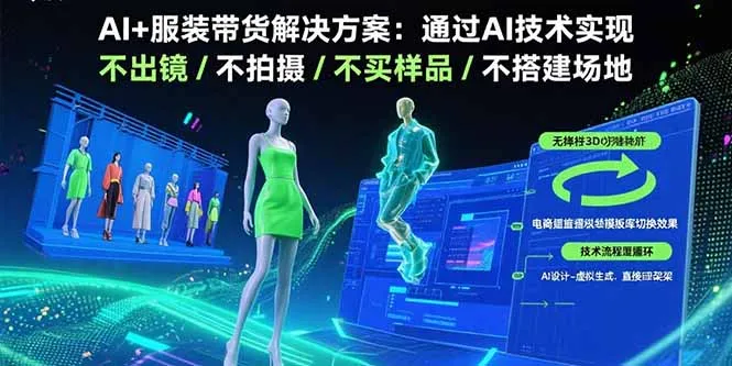 AI+服装带货解决方案：通过AI技术实现 不出镜/不拍摄/不买样品/不搭建场地-来缘阁