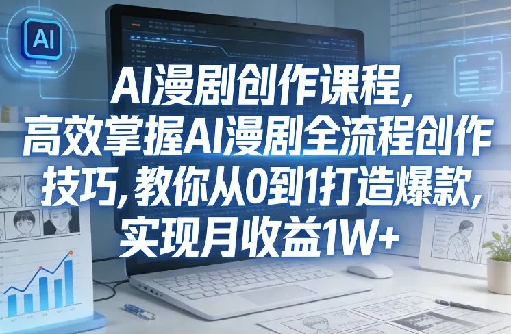 某社群AI漫剧创作课程,高效掌握AI漫剧全流程创作技巧,教你从0到1打造爆款,实现月收益1W+-来缘阁