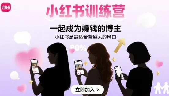 小红书训练营一起成为賺钱的博主，小红书是最适合普通人的风口-来缘阁