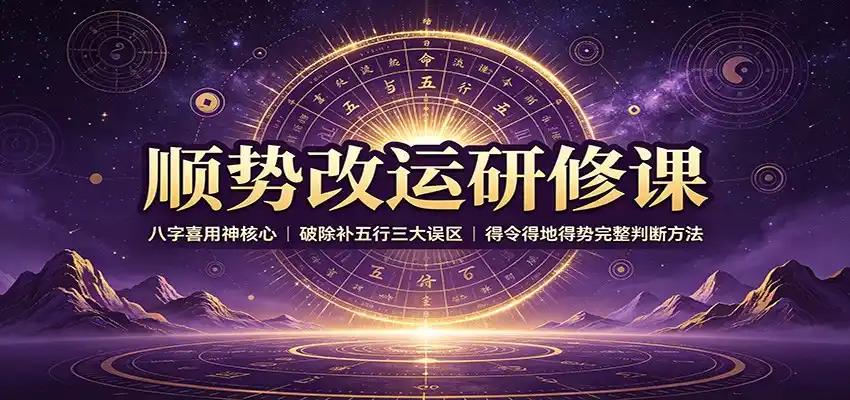顺势改运研修课:八字喜用神核心,破除补五行三大误区,得令得地得势完整判断方法-来缘阁