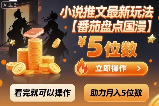小说推文最新玩法，助力月入5位数【番茄盘点国漫】玩法，看完就可以操作-来缘阁