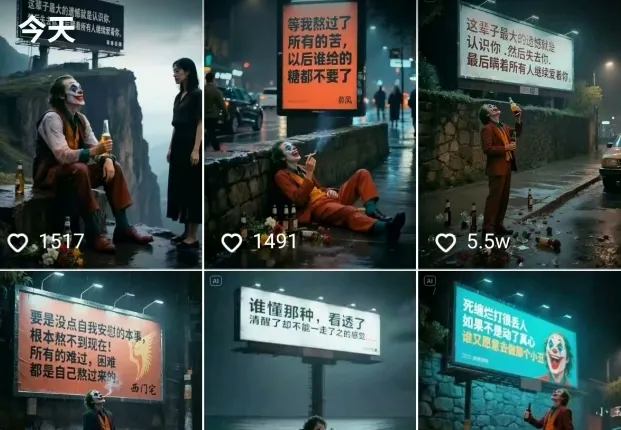一条视频竟然15W赞!用AI制作小丑自嘲扎心文案视频,当下非常火爆的短视频流量神器-来缘阁