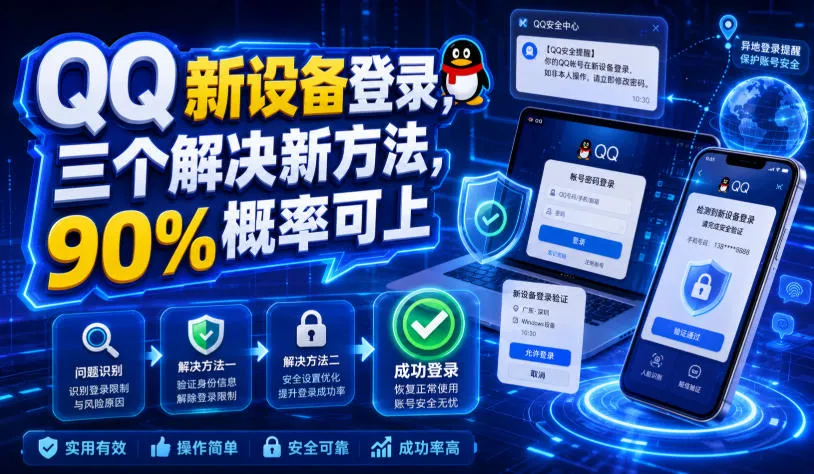 QQ新设备登录，三个解决新方法，90%概率可上-来缘阁