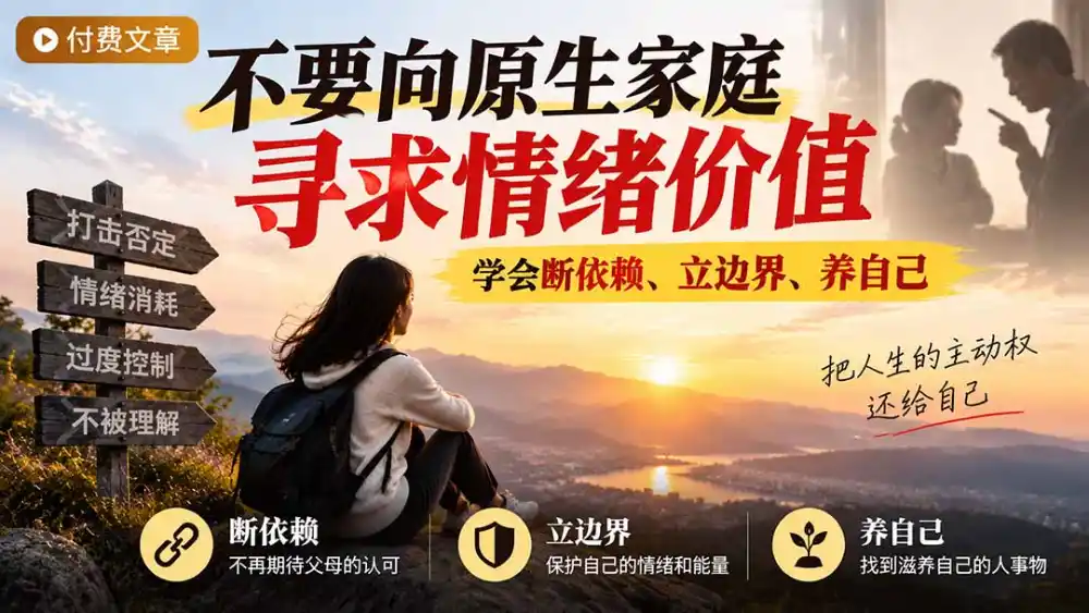 付费文章:不要向原生家庭寻求情绪价值,学会断依赖、立边界、养自己-来缘阁