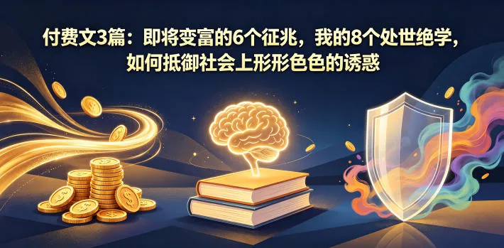 付费文3篇:即将变富的6个征兆,我的8个处世绝学,如何抵御社会上形形色色的诱惑-来缘阁