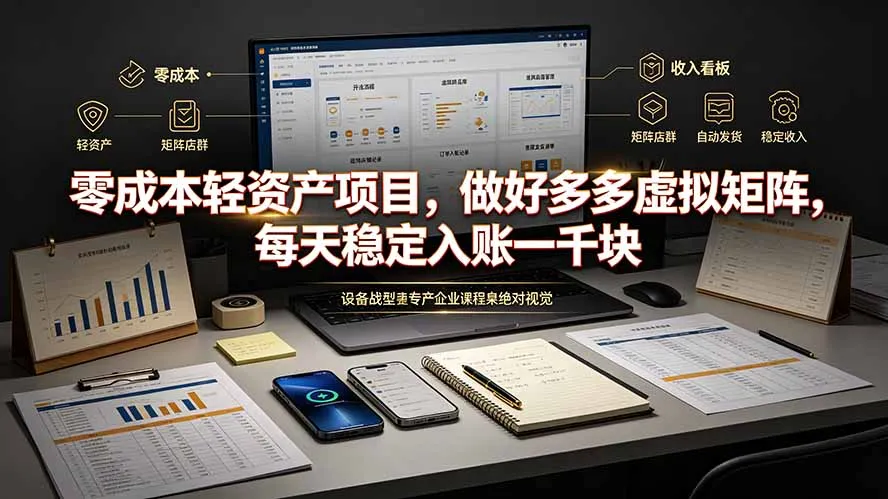 零成本轻资产项目,做好多多虚拟矩阵,每天稳定入账一千块-来缘阁