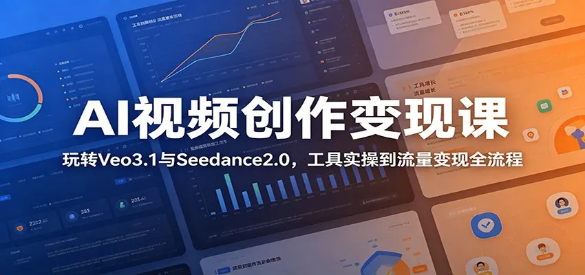 AI视频创作变现课：玩转Veo3.1与Seedance2.0，工具实操到流量变现全流程-来缘阁