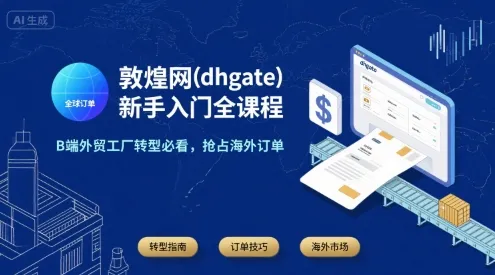 敦煌网(dhgate)新手入门全课程,B端外贸工厂转型必看,抢占海外订单-来缘阁