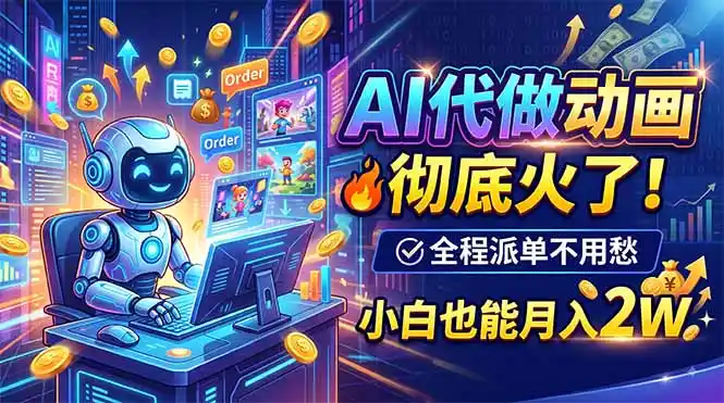 AI代做动画,彻底火了!全程派单不用愁,小白也能月入2W-来缘阁