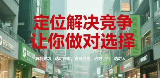 定位解决竞争，让你做对选择，复制成功，选对赛道，选对品类，选对平台，选对人-来缘阁