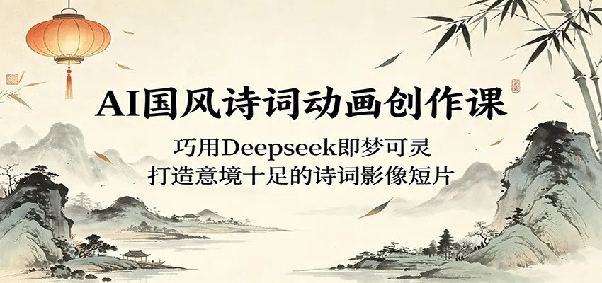 AI国风诗词动画创作课:巧用Deepseek即梦可灵,打造意境十足的诗词影像短片-来缘阁