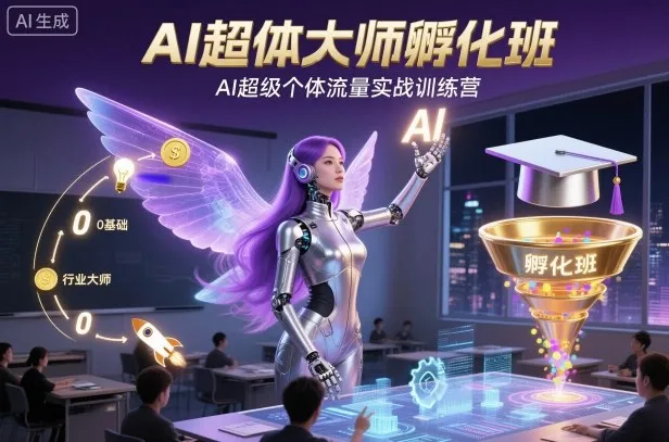 AI超体大师孵化班，AI超级个体流量实战训练营-来缘阁
