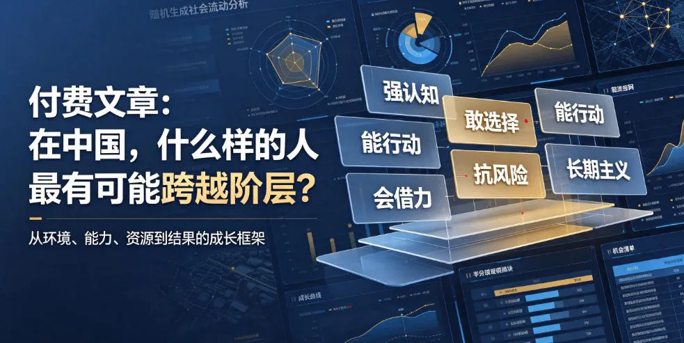 付费文章：在中国，什么样的人最有可能跨越阶层？-来缘阁